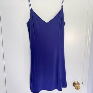 Simple V-Neck Spaghetti Strap Slip Dress with Scoop Back